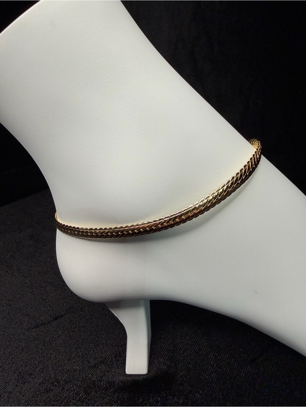 Miami Cuban 10in 4.5MM Gold Plated Anklet Brand New Herringbone hybrid Stunning